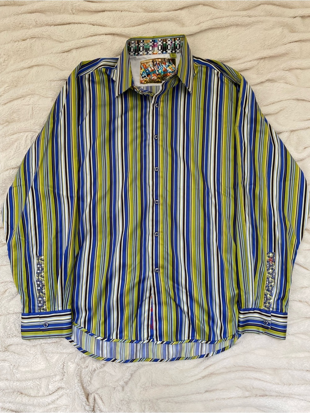 NWOT Robert Graham long-sleeve Classic Fit button-up shirt stripes Size 2XL